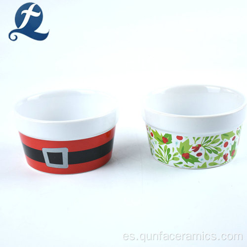 Taza de pastel de cerámica de Navidad de gres personalizado colorido